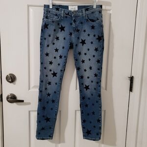 Current/Elliott | The Stiletto Flocked Star Jeans size 28